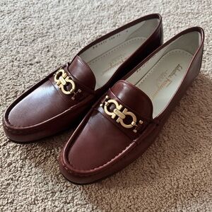 Ferragamo brown leather loafers vintage